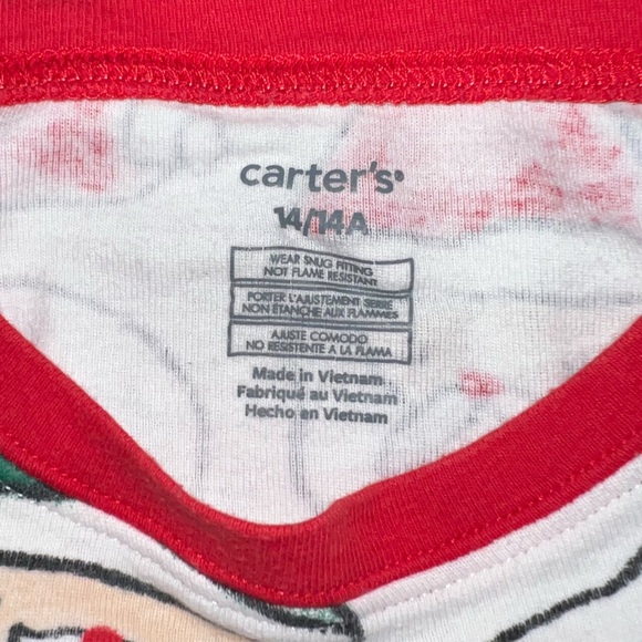 Carter’s Kids 2-Piece 100% Cotton Christmas Pajama Set - Santa, Size 14 - Picture 2 of 11